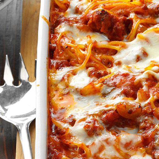Baked Spaghetti & Meat Sauce