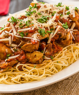 Baked Chicken Cacciatore Spaghetti