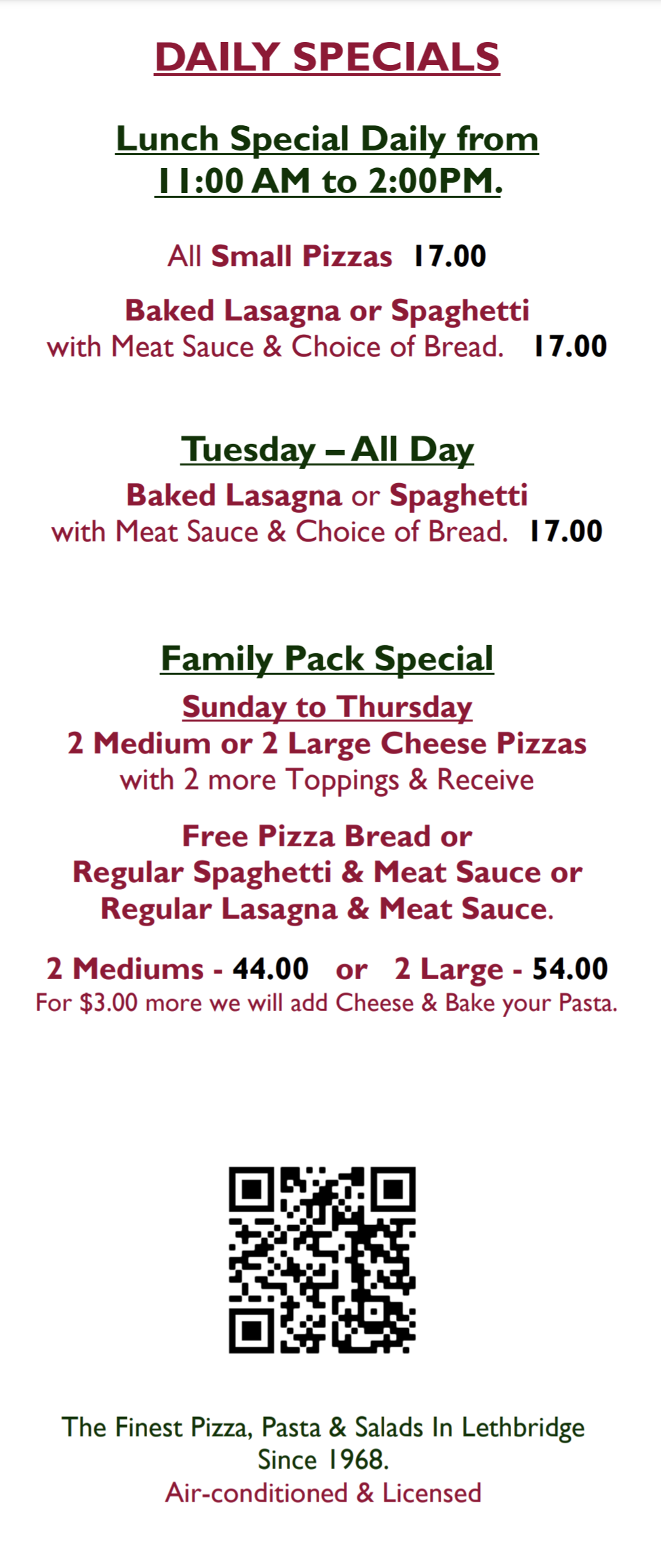 QR Code Menu